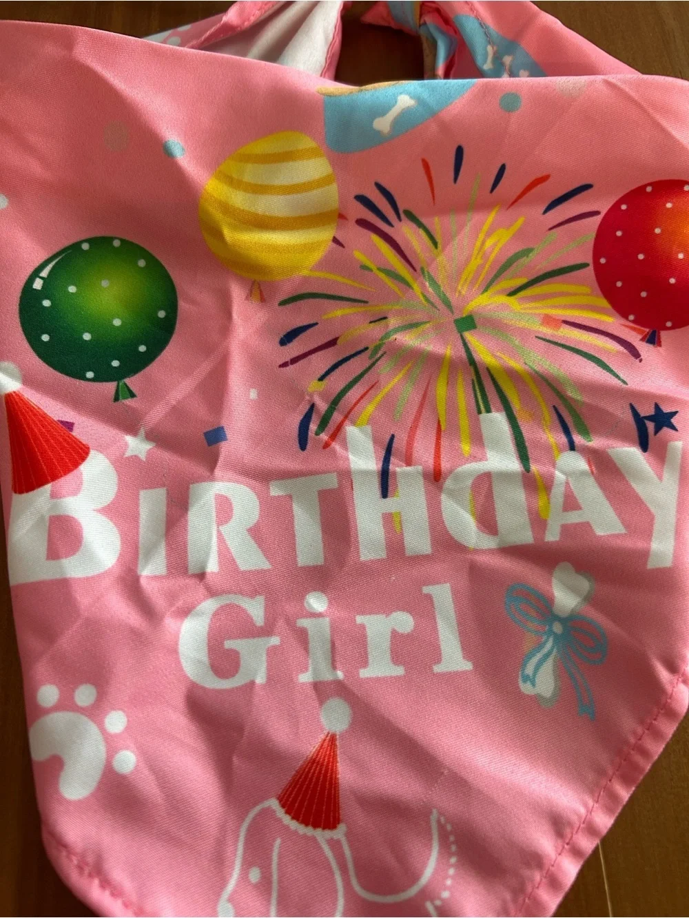 Birthday Girl Pet Dog Bandana with Pink Glitter Crown Headband Pet Party Set